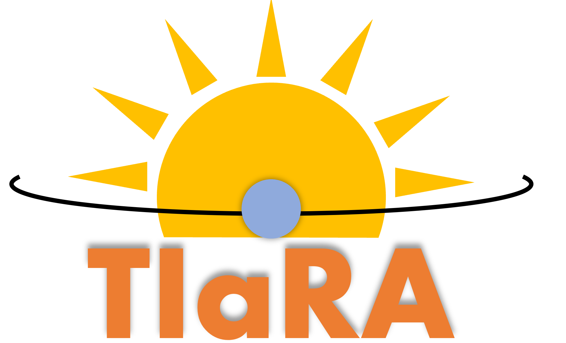 TIaRA logo showing a stylised planet transiting a star